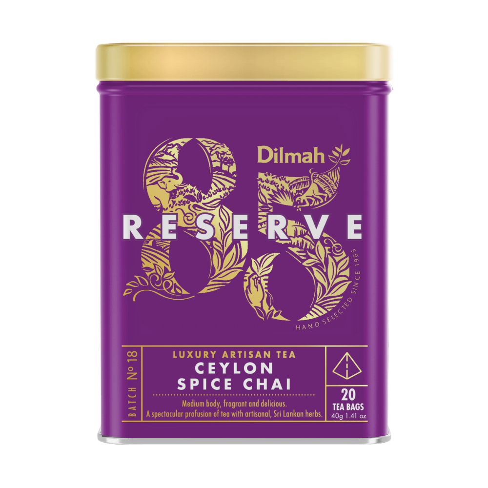 Dilmah 85 Reserve Ceylon Spice Chai Black Tea, 20 Count Tea Bags