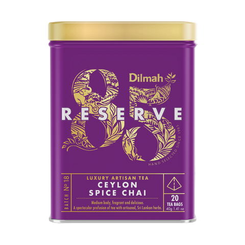 Dilmah 85 Reserve Ceylon Spice Chai Black Tea, 20 Count Tea Bags