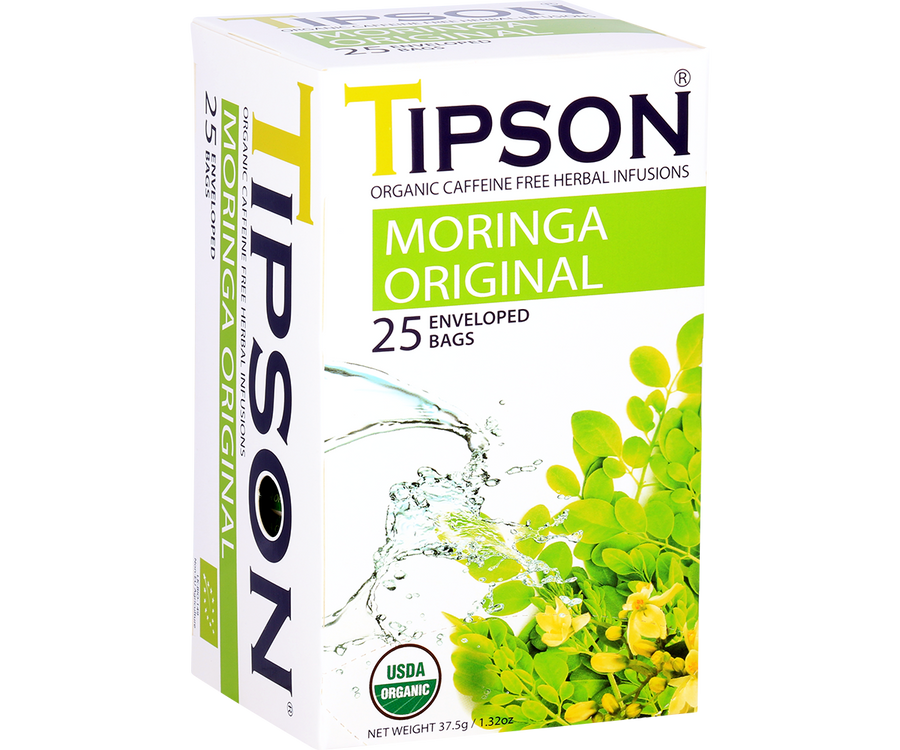 Tipson Organic Moringa Original Tea Infusion Tea, 25 Count Tea Bags