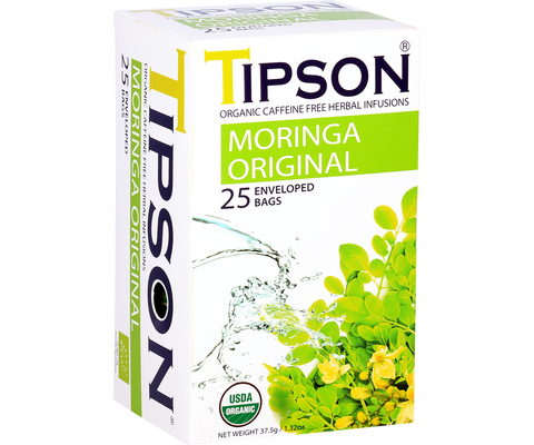 Tipson Organic Moringa Original Tea Infusion Tea, 25 Count Tea Bags