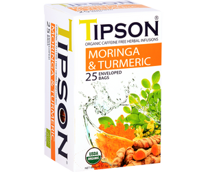 Tipson Organic Moringa And Turmeric Infusion Tea, 25 Count Tea Bags