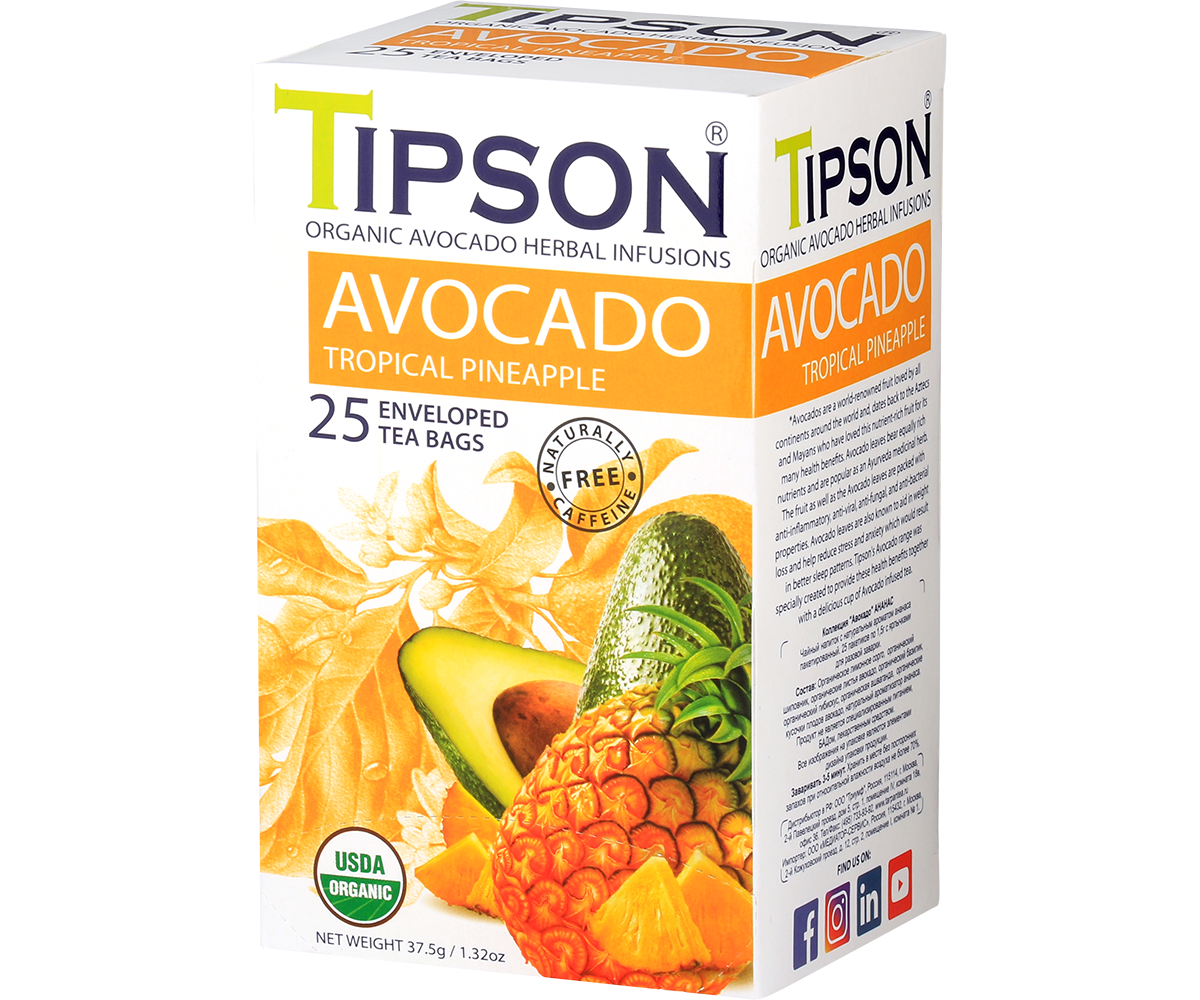 Tipson Avocado And Pineapple Infusion Tea, 20 Count Tea Bags