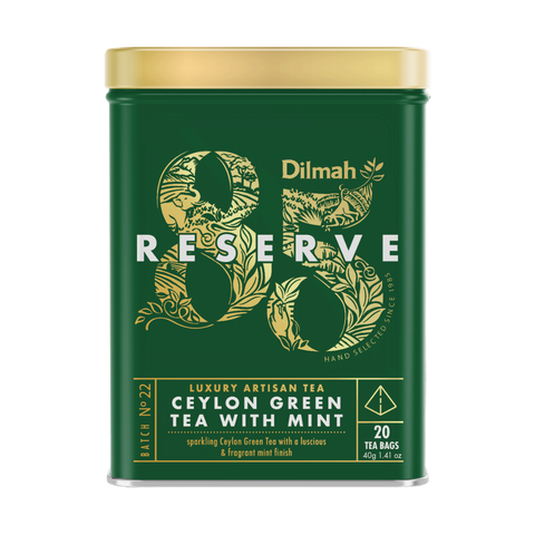 Dilmah 85 Reserve Ceylon Green Tea with Mint, 20 Count Tea Bags