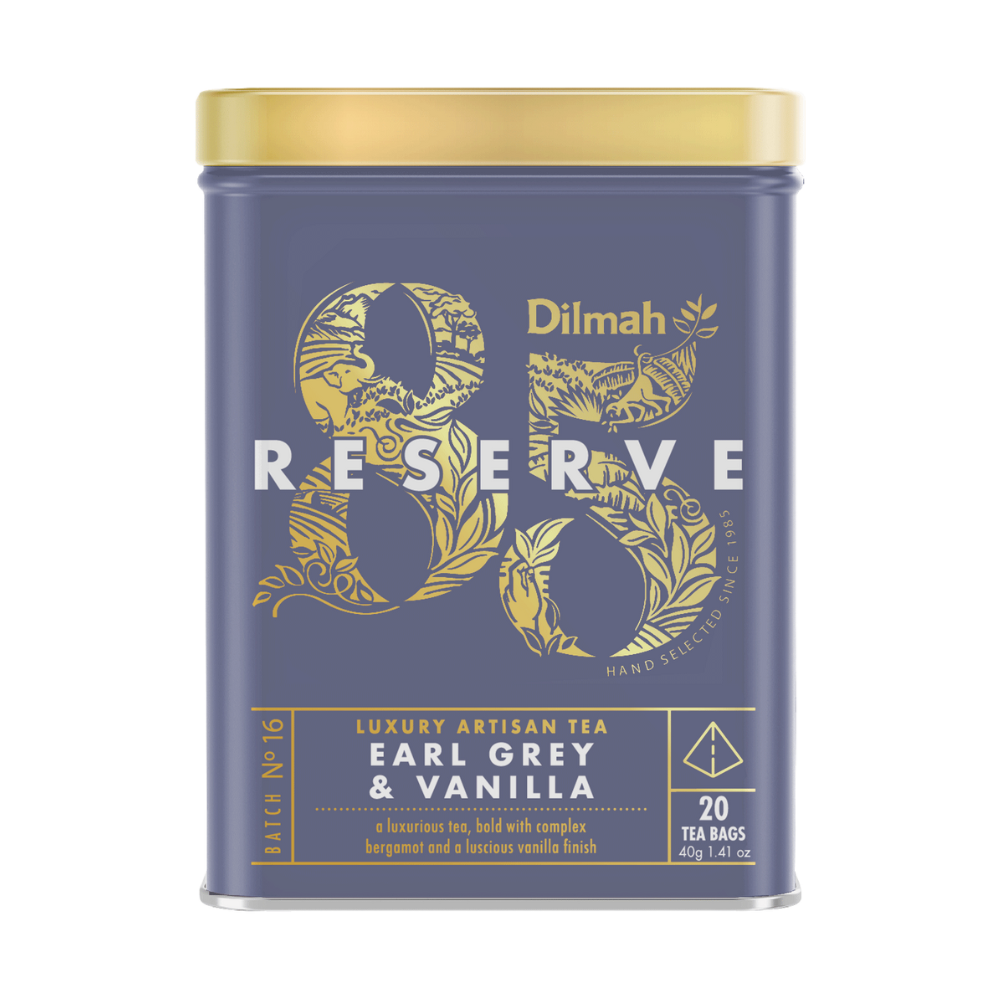 Dilmah 85 Reserve Earl Grey And Vanilla Ceylon Black Tea, 20 Count Tea Bags