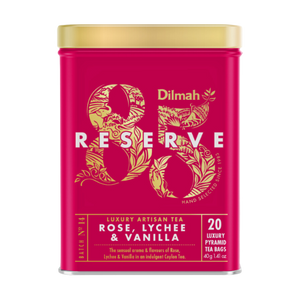 Dilmah 85 Reserve Rose, Lychee and Vanilla Ceylon Black Tea, 20 Count Tea Bags