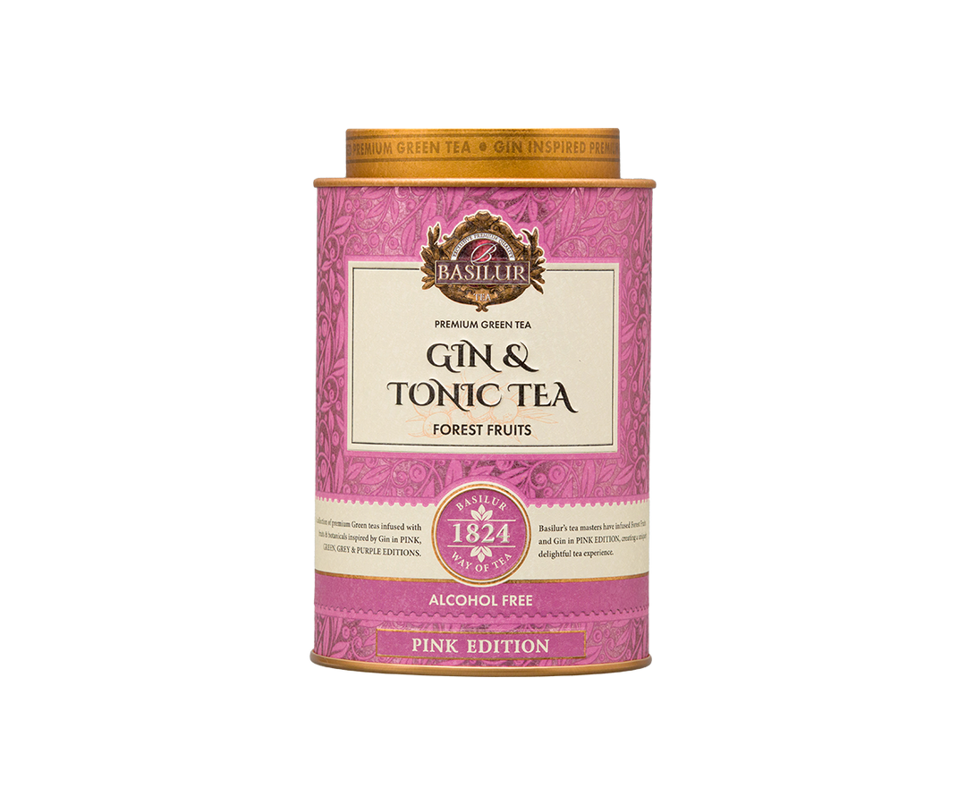 Basilur Gin And Tonic Tea Pink Edition, Loose Leaf Green Tea 75g