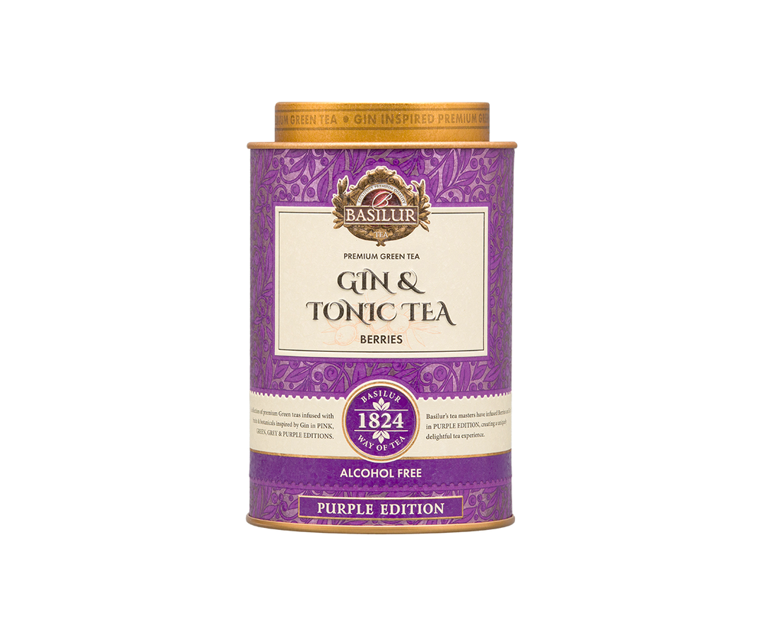 Basilur Gin And Tonic Tea Purple Edition, Loose Leaf Green Tea 75g