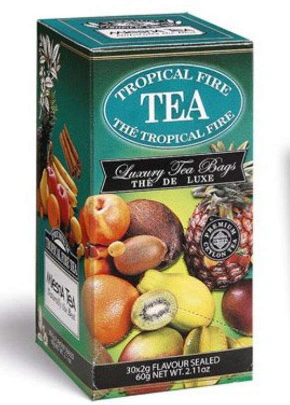 Mlesna Tropical Fire Flavoured Ceylon Tea, 30 Count Tea Bags