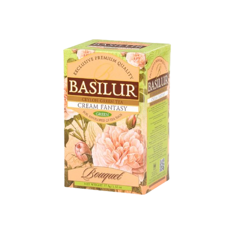 Basilur Cream Fantasy Pure Ceylon Green Tea, 25 Count Tea Bags