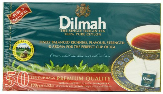 Dilmah Premium 100% Pure Ceylon Tea, 50 Count Tea Bags