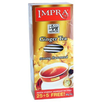 Impra Ginger Flavoured Ceylon Black Tea, 25 Count Tea Bags ...